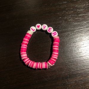 Pink LOVER album clay bead bracelet for Kids
